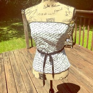 Formal/dressy black and white strapless top